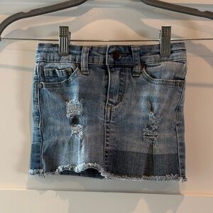 Girls' Distressed Denim Skirt - Blue